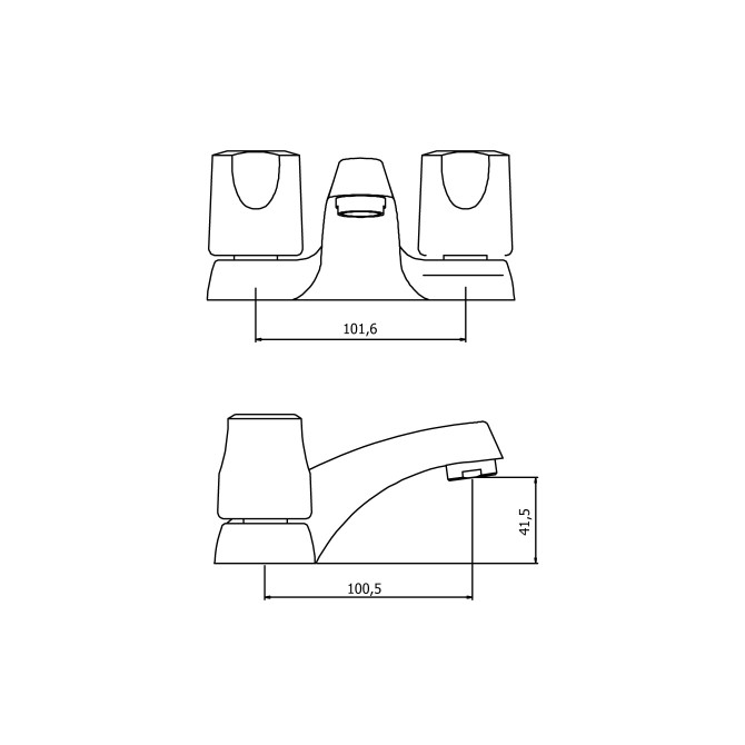 Mezcladora para lavatorio 4 avante 548C3000 VAINSA